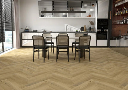 Raw Oak Herringbone Dryback  LVT Flooring | Pukka Flooring