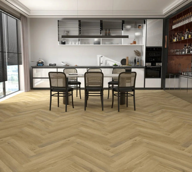 Raw Oak Herringbone Dryback  LVT Flooring | Pukka Flooring