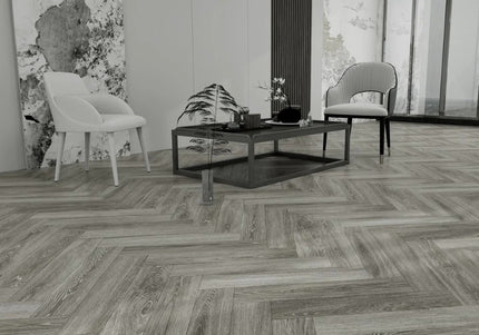 Danish Grey Herringbone Dryback LVT Flooring | Pukka Flooring