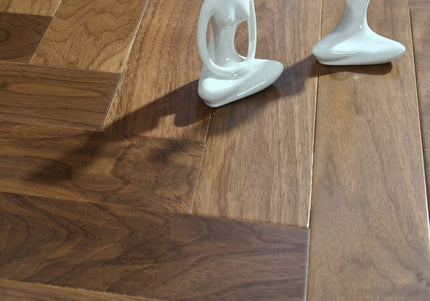 Walnut Herringbone UV Lacquered Engineered Herringbone Flooring -Pukka Flooring