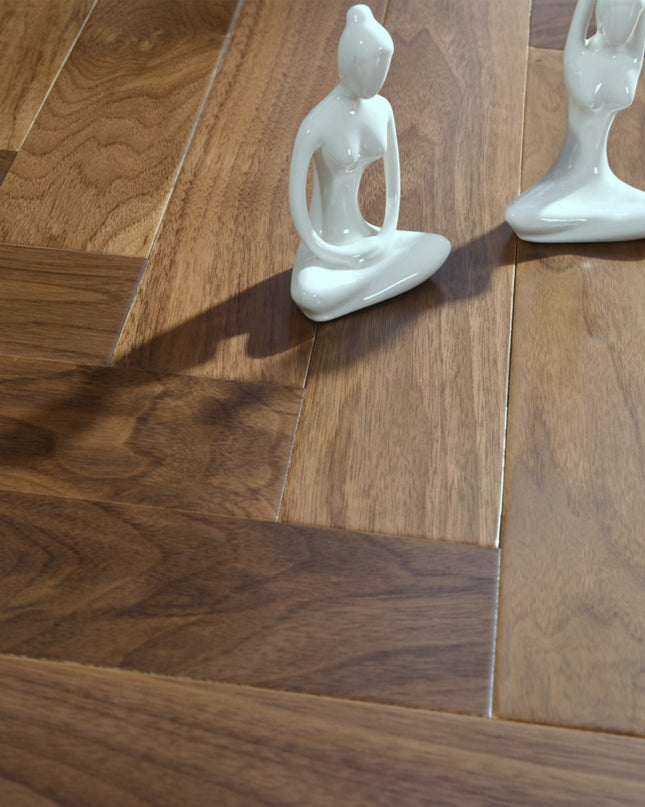 Walnut Herringbone UV Lacquered Engineered Herringbone Flooring -Pukka Flooring