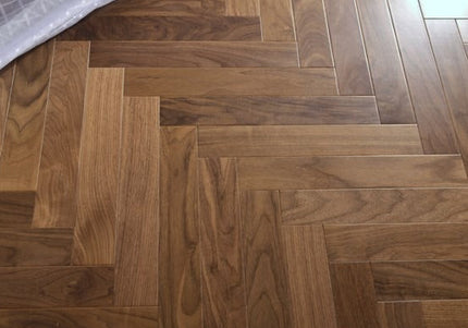 Walnut Herringbone UV Lacquered Engineered Herringbone Flooring -Pukka Flooring