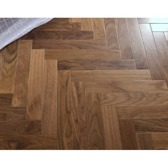 Walnut Herringbone UV Lacquered Engineered Herringbone Flooring -Pukka Flooring