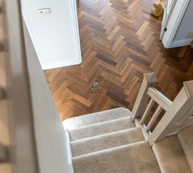 Golden Smoked UV Oiled Engineered Oak Herringbone Flooring | Pukka Flooring