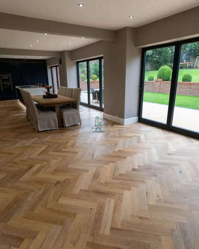 Dark Smoked B&UV Oiled  Limed Engineered Oak Herringbone Flooring | Pukka Flooring