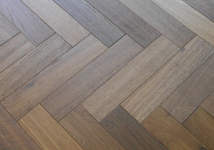 Smoked Natural (Brushed & UV Oiled) Engineered Herringbone Flooring | Pukka Flooring