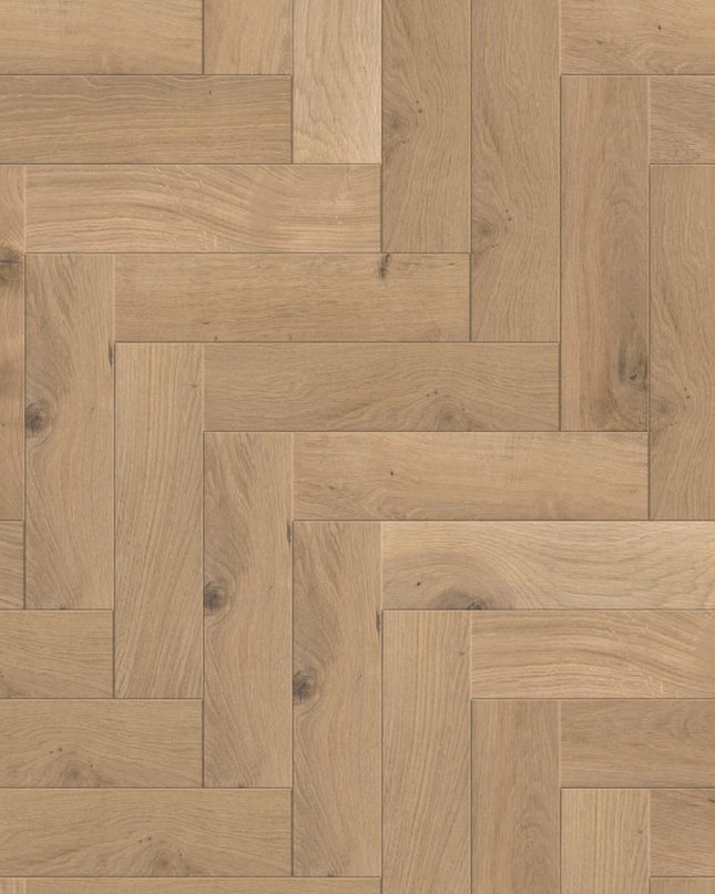 Pukka Flooring Engineered Oak Flooring – 20 x 120mm Engineered Herringbone – Natural Oak Brushed & Unfinished