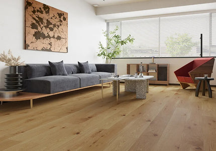Pukka Flooring Engineered Oak Flooring – 12 x 190mm Click Engineered Oak – Natural Oak Brushed & Matt Lacquered