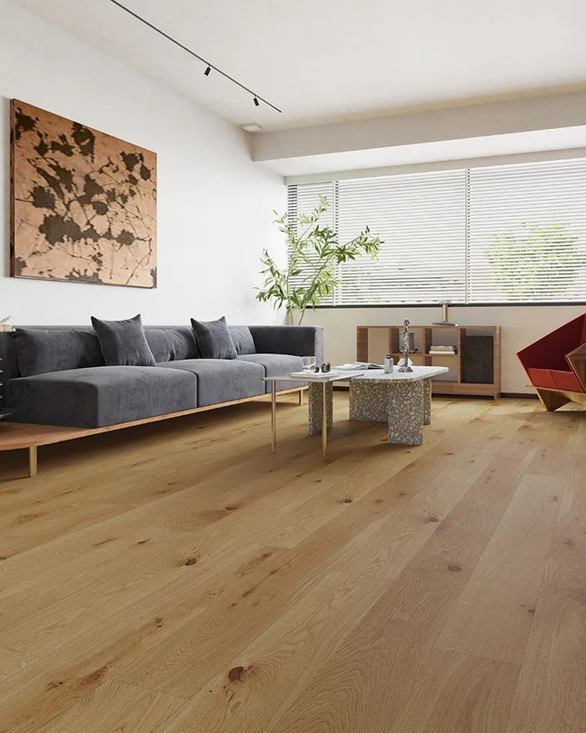 Pukka Flooring Engineered Oak Flooring – 12 x 190mm Click Engineered Oak – Natural Oak Brushed & Matt Lacquered