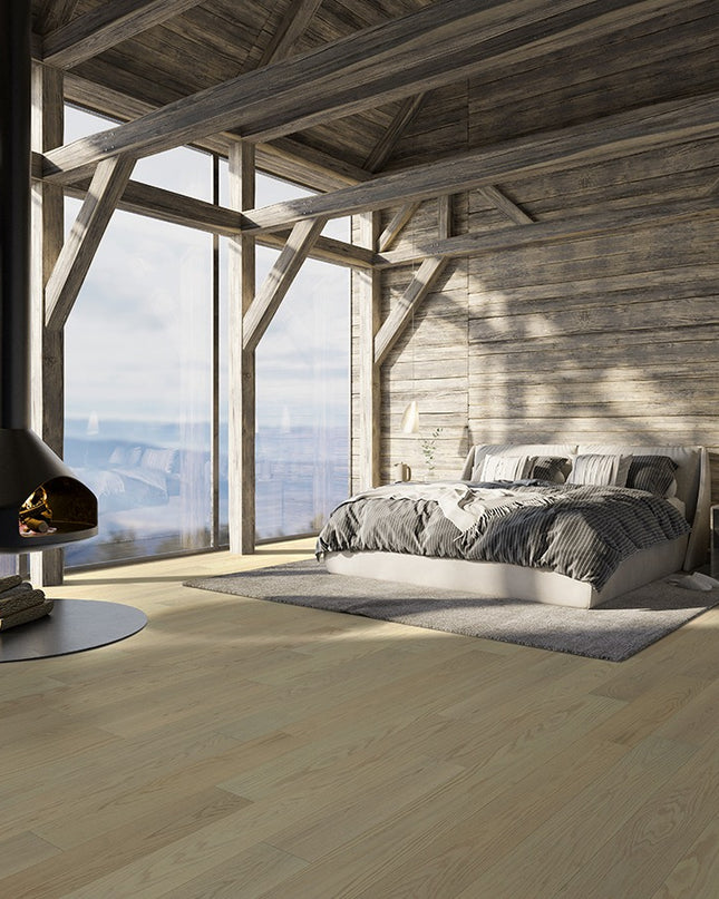 Pukka Flooring Engineered Hardwood – Serenity Oak Brushed & Matt Lacquered 14 x 155mm Long European Engineered Oak 4V Bevel, 2200mm