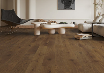 Pukka Flooring Engineered Oak Flooring – 12 x 190mm Click Engineered Oak – Harvest Oak Brushed & Matt Lacquered