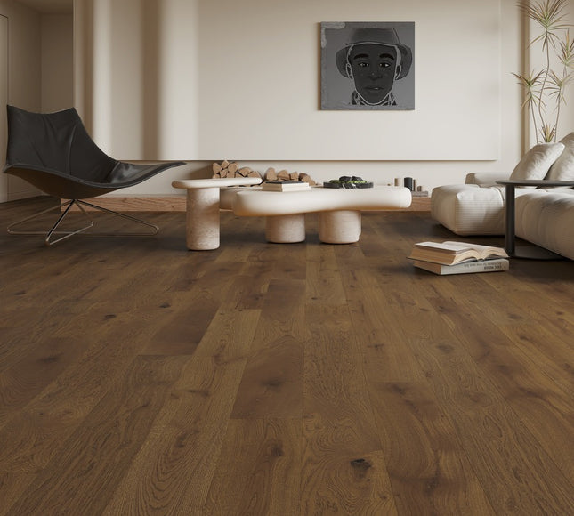Pukka Flooring Engineered Oak Flooring – 12 x 190mm Click Engineered Oak – Harvest Oak Brushed & Matt Lacquered