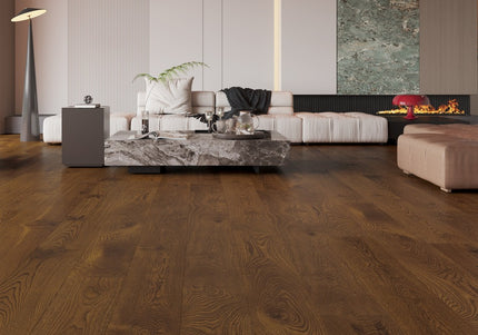 Pukka Flooring Engineered Oak Flooring – 12 x 190mm Click Engineered Oak – Cognac Oak Brushed & Matt Lacquered