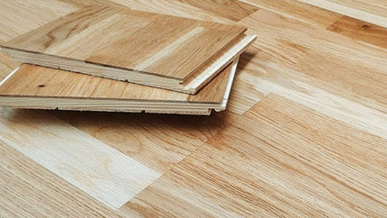 Pukka Flooring European 4-Strip Engineered Oak – 14 x 207mm Multi-Strip European Engineered Oak – Natural Oak Lacquered 4-Strip Sq Edge