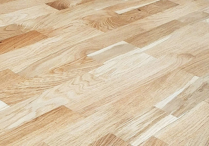 Pukka Flooring European 4-Strip Engineered Oak – 14 x 207mm Multi-Strip European Engineered Oak – Natural Oak Lacquered 4-Strip Sq Edge